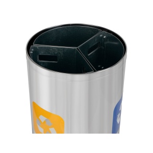 Coș inox colectare selectivă 3 compartimente cu găleată interioară, 3 x 20 L - Img 4