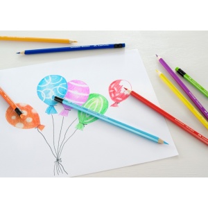 Creioane colorate hexagonale cu gumă eco Faber-Castell 12 culori/set - Img 3