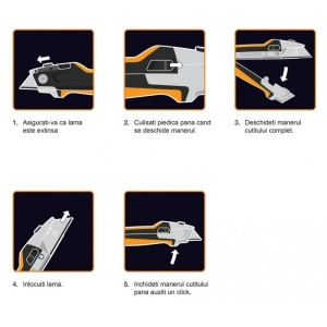Cutit utilitar pentru rigips cu lame multiple, Fiskars CarbonMax - Img 6
