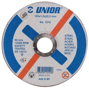 Disc abraziv pentru debitare otel Unior 125x1.6x22mm