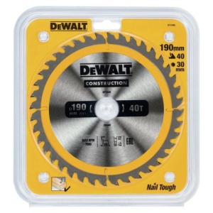 Disc Dewalt DT1945 pentru fierastrau circular, D 190x30x2.6 mm, 40 dinti, pentru utilizare universala, seria Dewalt Construction - Img 2