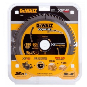 Disc Dewalt DT99564 pentru fierastrau circular, D 190x30x1.38 mm, 60 dinti, pentru taiere extra-fina, seria Extreme Runtime - Img 2
