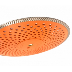 Disc diamantat pentru taiat Granit, Piatra, Beton armat, Materiale dure TURBO Laser 350x25,4mm (cu inel reductor de 20mm) SUPER PREMIUM - DXDY.PMPT.350.25-20 - Img 4