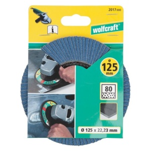 Disc lamelar Wolfcraft 2017000, granulatie 80, profil convex, 125X22.23 mm - Img 3