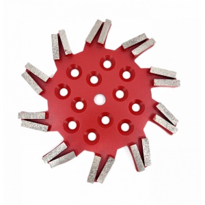 Disc stea cu segmenti diamantati pt. slefuire pardoseli - segment fin - Rosu - 250 mm - prindere 19mm - DXDY.8501.250.11.63 - Img 1