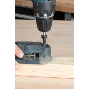 Dispozitiv de ghidare pt gaurire cu burghie de maxim 35 mm si adaptori de biti pana la 10 mm Wolfcraft 4686000 cu nut in V pt fixare pe piese de lucru rotunde - Img 7