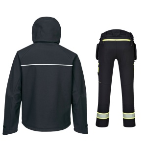 DX4 - Costum haine de lucru, softshell + pantalon negru - Img 2