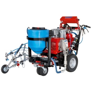 Echipament airless pentru trasat marcaje rutiere Dragon (autopropulsat cu secventiator de linii, Gravity 50lt) - Larius