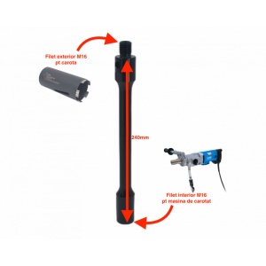 Extensie de 240mm lungime pentru carote cu prindere M16 - DXDY.117.EXT240 - Img 4