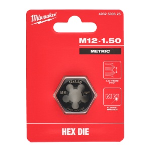 Filiera hexagonala Milwaukee pentru filet metric, M12-1.50 - Img 2