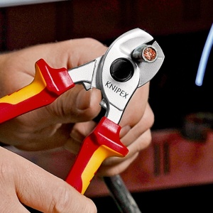Foarfeca de taiat cablu, cu arc, izolata la 1000 V, KNIPEX, 165 mm - Img 6