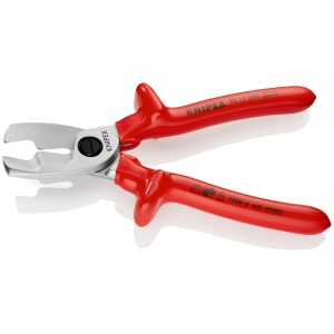 Foarfeca de taiat cablu, manere izolate la 1000 V prin imersie, KNIPEX, 200 mm - Img 2
