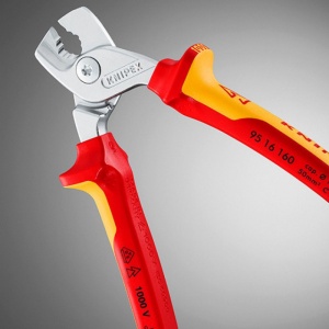 Foarfeca mica de cabluri cu mansoane 2K izolata 1000 V, KNIPEX, 160 mm - Img 5