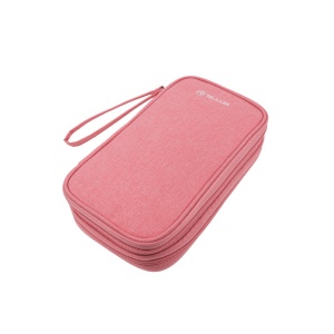 Geantă Tellur pentru organizare cabluri și accesorii, 21 x 12,5 x 6 cm, poliester, roz - Img 3