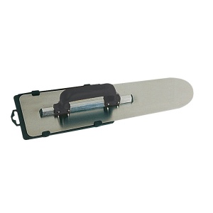 Gletiera din otel, model flamand, cu montura de aluminiu, varf rotund, maner PVC inchis - 450×120