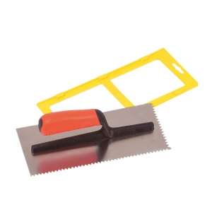Gletiere dintate isoscel, INOX cu montura din fibra de sticla, maner bimaterial - 280×120