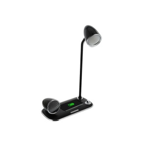 Încărcător wireless birou Tellur, 15W, Boxă Bluetooth 5W, Lampă de birou, Tellur Nostalgia, Negru