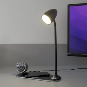 Încărcător wireless birou Tellur, 15W, Boxă Bluetooth 5W, Lampă de birou, Tellur Nostalgia, Negru - Img 6
