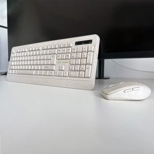 Kit tastatură și mouse fără fir Tellur Green, 2.4GHz, nano receiver, crem - Img 2