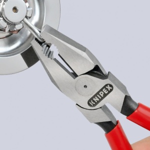 KNIPEX 02 01 200 Patenti Combi cu parghie mare acoperite cu plastic vopsit negru 200 mm - Img 4
