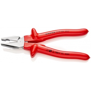 KNIPEX 02 07 225 Patenti Combi cu parghie mare izolat prin imersie, testat de VDE cromat 225 mm - Img 2