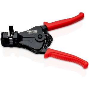 KNIPEX 12 21 180 Clește dezizolator cu cuţite profilate cu manșoane de prindere din plastic lăcuit cu negru 180 mm