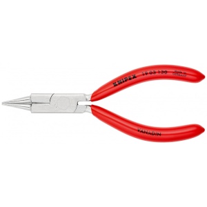 KNIPEX 19 03 130 Clește rotund cu tăiș (patent de îndoit pentru bijutieri) acoperite cu plastic cromat 130 mm - Img 3