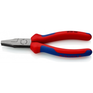 KNIPEX 20 02 160 Clește plat cu manşoane multicomponent vopsit negru 160 mm