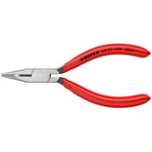 KNIPEX 25 01 125 Clește plat-rotund cu tăiș (patent cu cioc drept) acoperite cu plastic vopsit negru 125 mm - Img 3