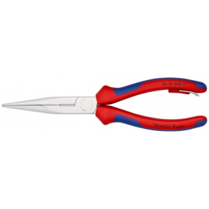 KNIPEX 26 15 200 T Clește plat-rotund cu tăiș (patent cu cioc angular) cu manşoane multicomponent, cu cârlig de fixare integrat pentru montarea unei siguranţe împotriva căderii cromat 200 mm - Img 3