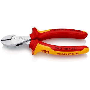 KNIPEX 73 06 160 X-Cut® Şfic compact cu transmisie mare a forței izolate, cu manere multicomponent, testate VDE cromat 160 mm