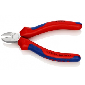 KNIPEX 76 05 125 Tăietor lateral (șfic) pentru electromecanici cu manşoane multicomponent cromat 125 mm - Img 2