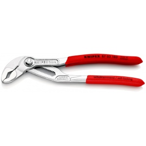 KNIPEX 87 03 180 Cobra® Clește high tech pentru pompe de apă acoperit cu material plastic aderent cromat 180 mm - Img 1