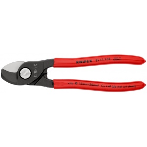 KNIPEX 95 11 165 Foarfece de tăiat cabluri acoperite cu plastic brunat 165 mm - Img 3