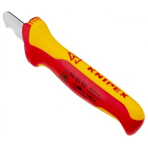KNIPEX 98 53 03 cuțit de decapare mâner izolator multicomponent, testat de VDE 170 mm - Img 2