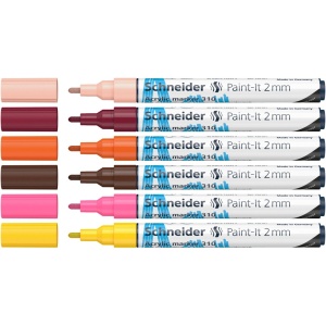 Marker cu vopsea acrilică Paint-It 310 2 mm Schneider 6 buc/set3 - Img 2