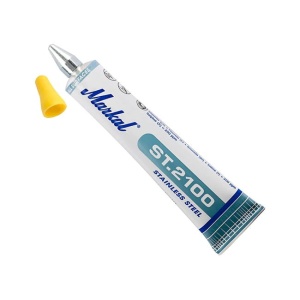 Marker cu vopsea, varf cu bilă metalică ST.2100 pentru Inox, 3mm 1/8, Galben