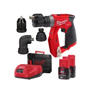 Masina de gaurit si insurubat cu accesorii interschimbabile cu acumulator Milwaukee FUEL M12 FDDXKIT-202X, livrata cu acumulator, valiza