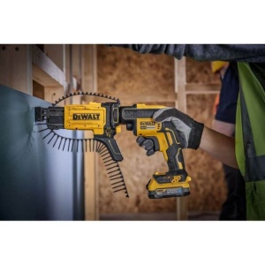 Masina de insurubat pentru gips-carton Dewalt DCF620E1K, cu 1 acumulator POWERSTACK 18V / 1.7 Ah, magazie suruburi si valiza de transport - Img 4