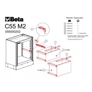 Modul fix cu 2 sertare C55M2 - Img 2