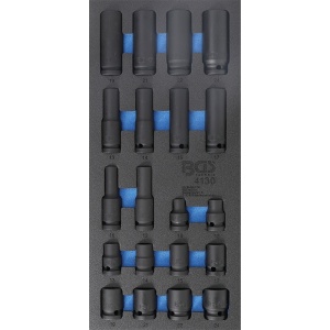 Organizator pentru carucior BGS, 20 chei tubulare de impact 10-24mm, 1/3 sertar - Img 1