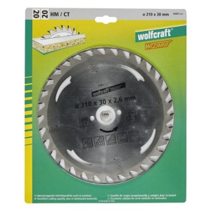 Panza pentru fierastrau circular Wolfcraft 6481000, diametru 210 mm, diametru interior disc 30 mm, latime taiere 2.6 mm, 32 dinti, seria argintie. - Img 2