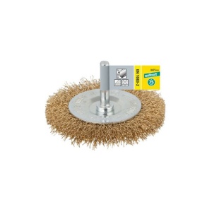Perie de alama Wolfcraft 8475000, tip disc, D 75, grosimea sarmei 7 mm, tija rotunda D 6 mm - Img 2