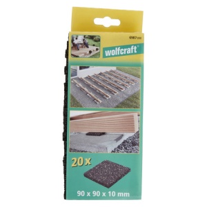 Placa cauciuc pentru constructii terasa lemn Wolfcraft 6987000, 90 x 90 x 10 mm, set 20 bucati - Img 5