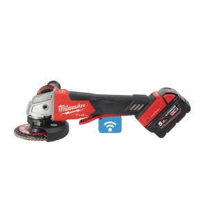 Polizor unghiular 125 mm cu frânare și comutator tip clapetă M18 FUEL™ ONE-KEY™ M18 ONEFSAG125XPDB-502X ( KIT: 2 x M18 B5 Acumulator, M12-18 FC Încarcător, Cutie HD) - Img 3