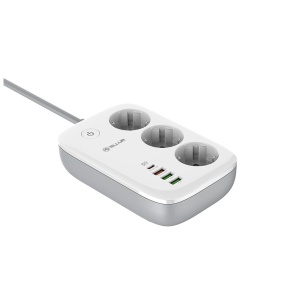 Prelungitor WiFi Tellur Smart, 3 porturi, PD30W, QC18W, 2xUSB 2.4A, 2500W, 10A, 2m