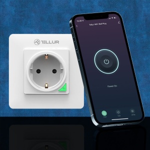 Priză de perete WiFi Tellur Smart, 3000W, 16A, alb - Img 2