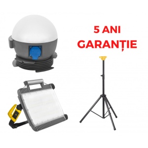 Proiector 4300 lumeni Magnum Future LED 32 W, IP54, IK10, rezistent la impact + Proiector 2400 lumeni FUTURE BALL LED, 20 W, IP54, IK10 rezistent la impact + trepied - Img 1
