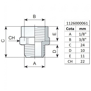 Reductie cu filet 3/8" - 1/8", tip 275/3 - Img 4