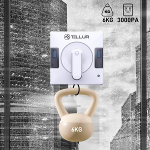 Robot curățare geamuri WiFi Tellur Smart, RWC02, 72W, două rezervoare apă, anti cădere, alb - Img 9